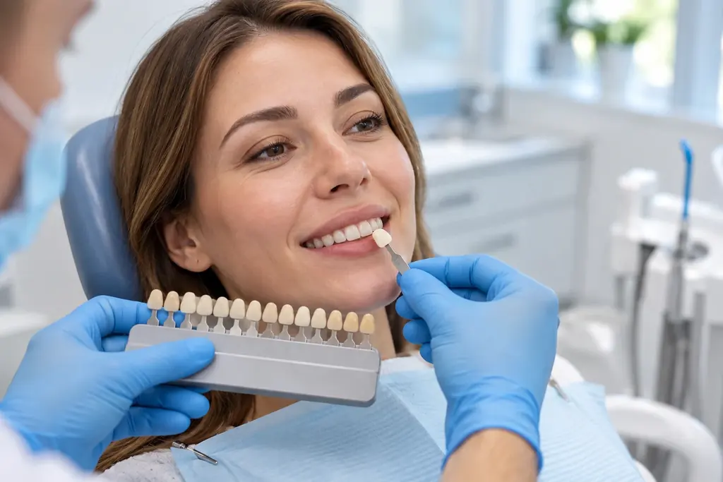 Matching a restorative shade beside the front teeth